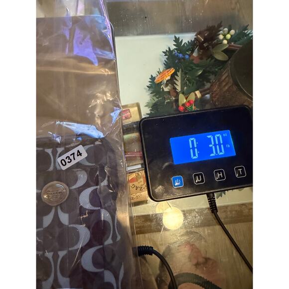 Coach Wallet Wristlet Card Holder Zip Front Pocket Blue White Cream Fashion - Picture 9 of 9